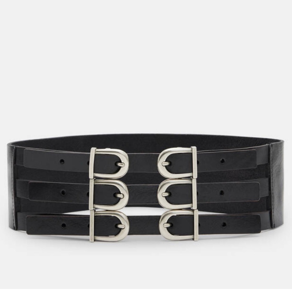 BRIONY WIDE LEATHER WAIST BELT - L
AllSaints